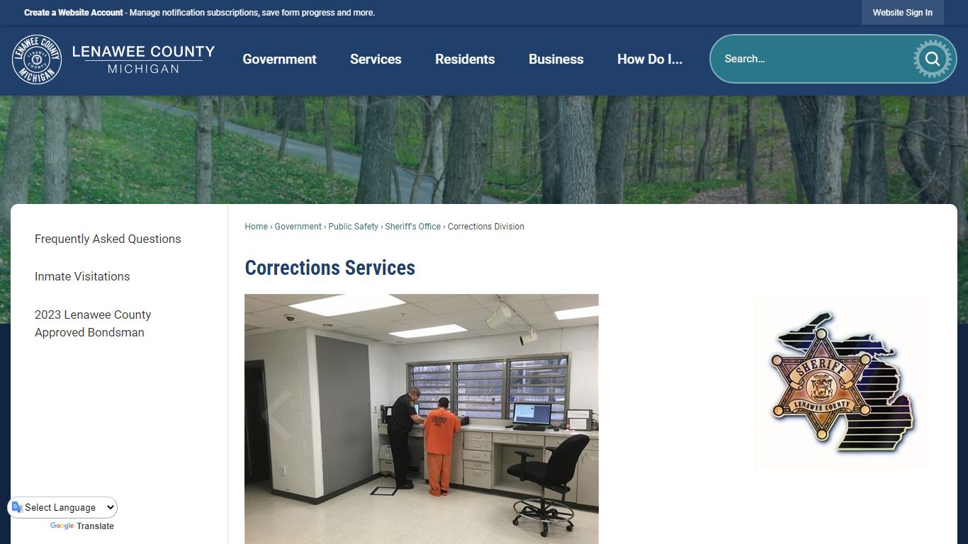 Corrections Services | Lenawee County, MI